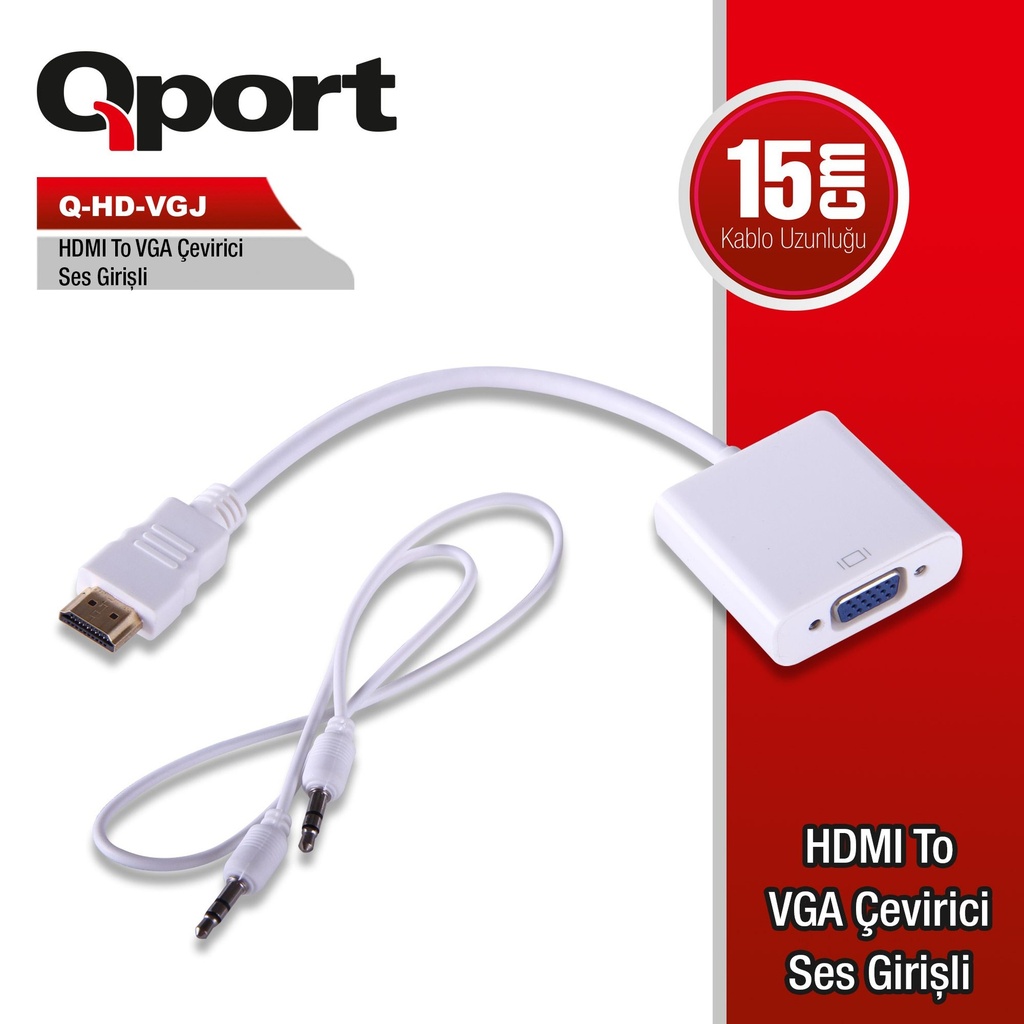 QPORT Q-HD-VGJ HDMI TO VGA+SES Входов Переходник Адаптер питания