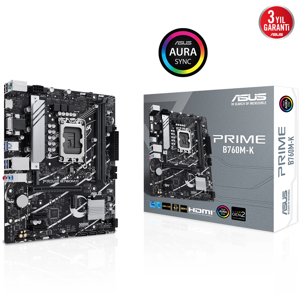 ASUS PRIME B760M-K 2xDDR5 VGA/HDMI 2xM.2 1xGLAN 1700P Материнская плата
