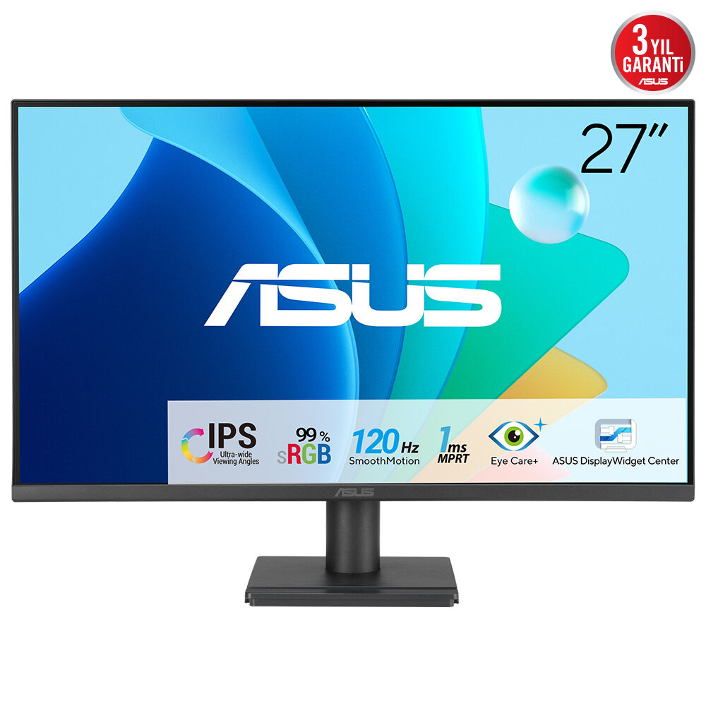 ASUS VA279HG 27 IPS 1920x1080 1ms 120Hz 300cd HDMI VGA VESA 3YIL EYECARE,FLICKER-FREE,DÜŞÜK Синий IŞIK, 99%SRGB, ÇERÇEVESİZ Монитор