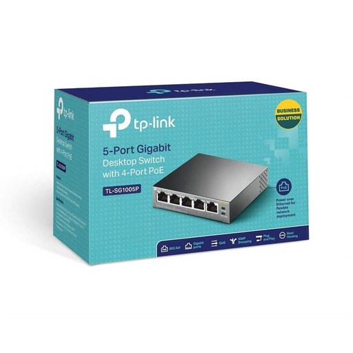 [11078] TP-LINK TL-SG1005P 5 PORT 10/100/1000 4 PORT POE 56W Неуправляемый DESKTOP SWITCH