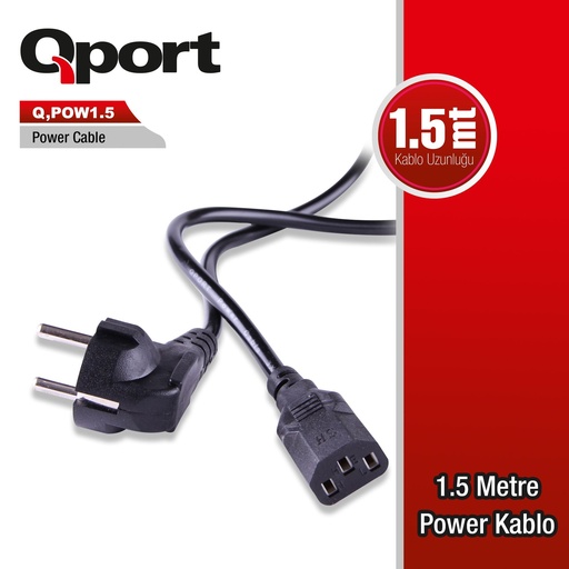 [11538] QPORT Q-POW1.5 1.5MT POWER Cable