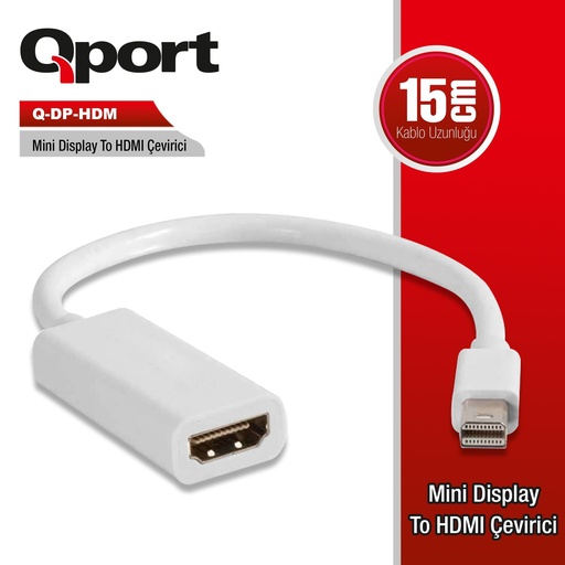 [11512] QPORT Q-DP-HDM MINI DISPLAY TO HDMI محول محول