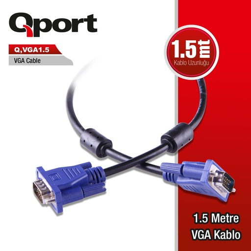 [11483] QPORT Q-VGA1.5 1.5MT VGA كابل