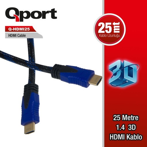 [11478] QPORT Q-HDMI25 HDMI Cable 25MT Ver1.4 Gold Plated 3D