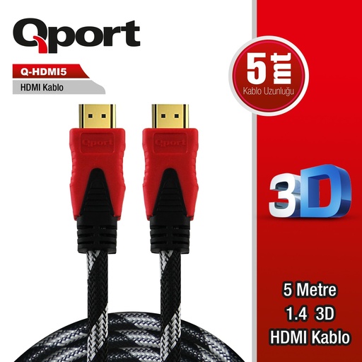 [11475] QPORT Q-HDMI5 HDMI Cable 5MT Ver1.4 Gold Plated 3D