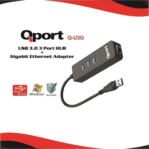[11810] QPORT Q-U3G 10/100/1000 USB3.0 3PORT USB ÇOK+USB ETHERNET