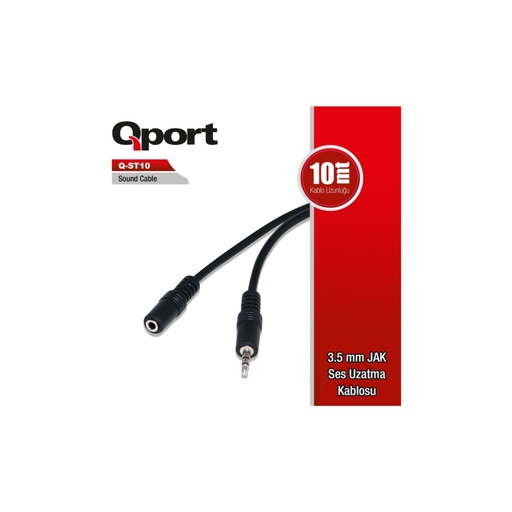[14874] QPORT Q-ST10 3.5MM STEREO ERKEK - 2 RCA 10MT SES تمديد كابل