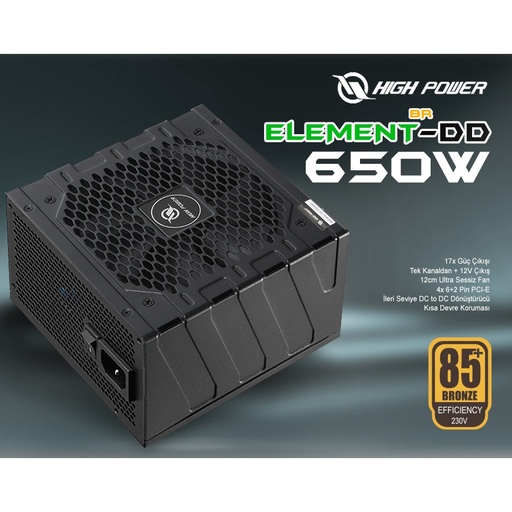 [16661] HIGH POWER HP1-M650BR-H12S 650W 80+ BR 12cm FANLI POWER SUPPLY ELEMENT