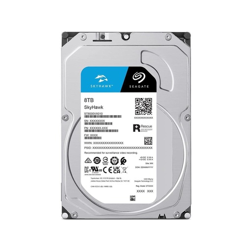 [20177] SEAGATE SKYHAWK 8TB 5400RPM 256MB SATA3 ST8000VX010 7/24 HDD ضمان الوكيل الرسمي المعتمد