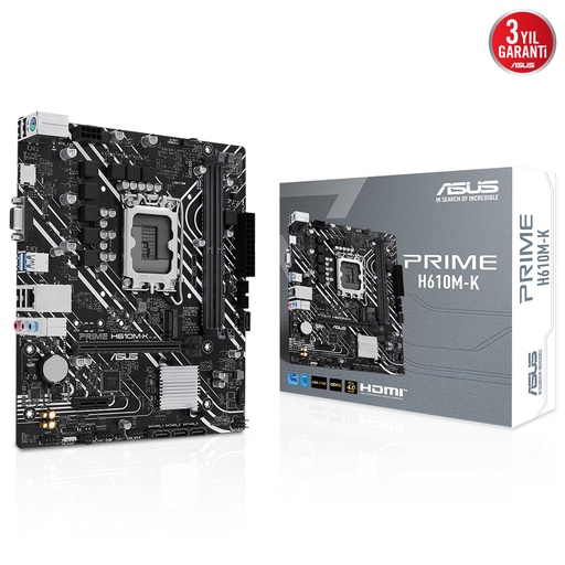 [20504] ASUS PRIME H610M-K 2xDDR5 VGA/HDMI 1xM.2 1xGLAN 1700P لوحة أم