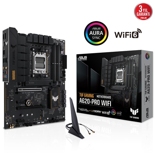 [21264] ASUS TUF GAMING A620-PRO WIFI 4xDDR5 2xDP/1xHDMI 2xM.2 AM5 Motherboard