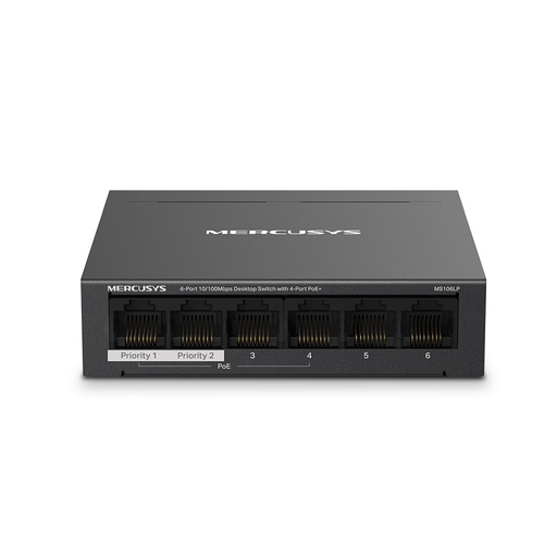 [21229] TP-LINK MERCUSYS MS106LP 6 PORT 10/100 4 PORT POE+ Неуправляемый DESKTOP SWITCH Металлический Корпус
