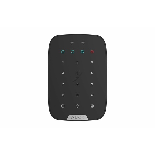 AJAX KeyPad Plus لوحة مفاتيح لاسلكية مع قارئ بطاقات وميداليات بدون تلامس (أسود)