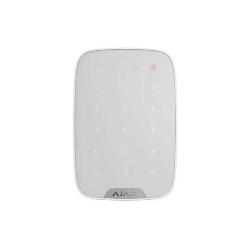 AJAX KeyPad Plus لوحة مفاتيح لاسلكية مع قارئ بطاقات وميداليات بدون تلامس (أبيض)