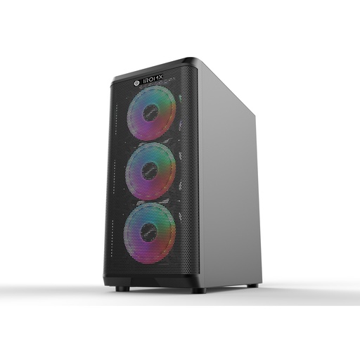 [21917] IROMX MERIDIAN BTX-NPG PSU YOK 4x12CM ARGB FAN ATX 2xUSB3.0 أسود صندوق الكمبيوتر