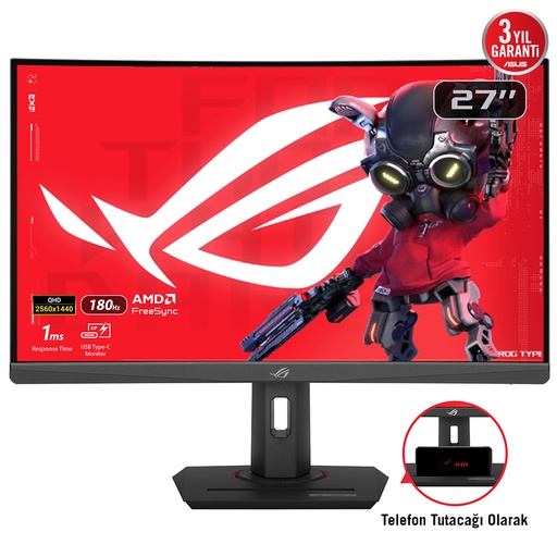 [21702] ASUS ROG STRIX XG27WCS 27" 1MS 180Hz QHD 2560x1440 DP/HDMI/TYPE-C VESA PIVOT IPS LED GAMING Монитор