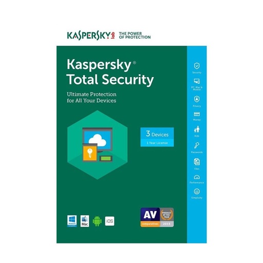 [9122] KASPERSKY TOTAL SECURITY KUTU 3 KULLANICI 1 YIL