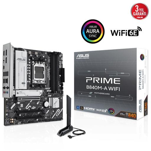 [22427] ASUS PRIME B840M-A WIFI 4xDDR5 DP/HDMI 3xM.2 AM5 Motherboard
