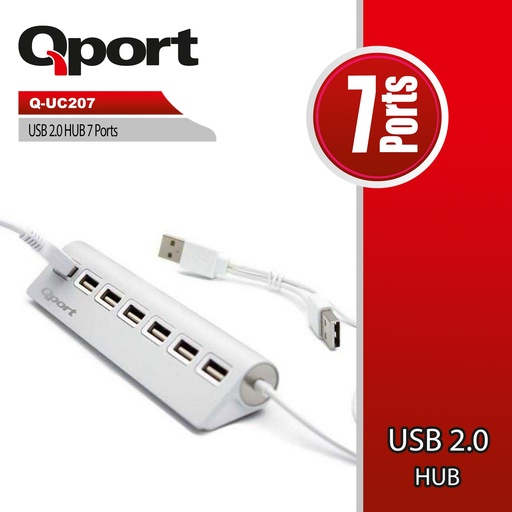 [22332] QPORT Q-UC207 7 PORT USB معدني USB موزع