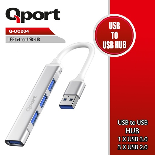 [22330] QPORT Q-UC204 4 PORT USB 3.0 Металлический USB Разветвитель