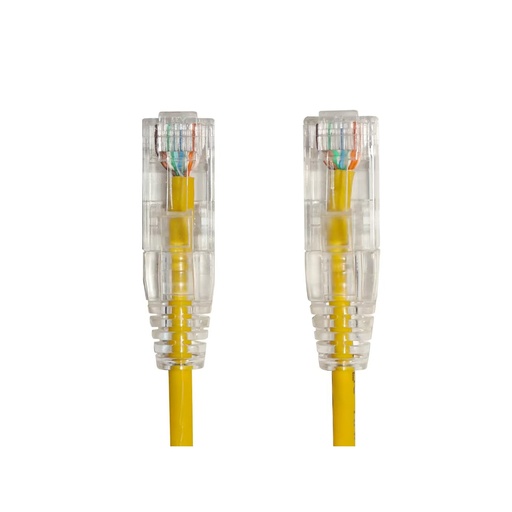 [23064] AGER AC-602-0015 15CM UTP SLIM CAT6 PATCH Cable Yellow Cu, LSZH AWG 28