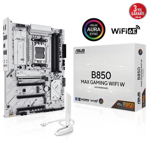 [23235] ASUS B850 MAX GAMING WIFI W 4xDDR5 HDMI DP 3xM.2 AM5 لوحة أم