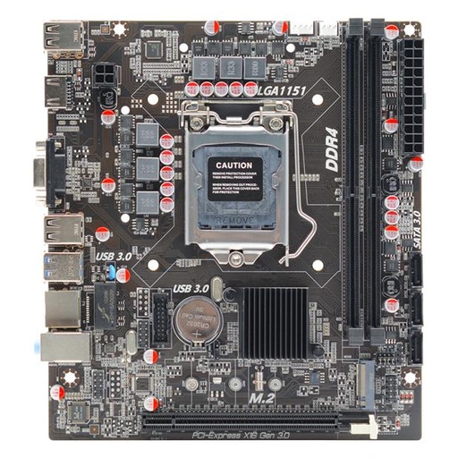 [23369] AFOX IH310C-MA6-V4 2xDDR4 VGA+HDMI 1xGLAN 1x M.2 NVMe Gen3 1151Pin لوحة أم