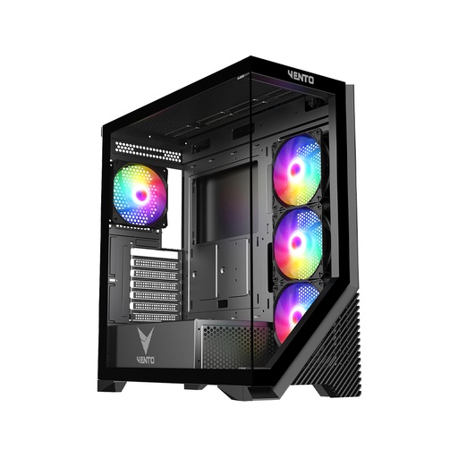 [24017] VENTO VG4202FL 750W 80+ BR GEN5 4x12CM RGB FAN E-ATX TEMPERLİ CAM 2xUSB2.0/1xUSB3.0 Черный GAMING Корпус