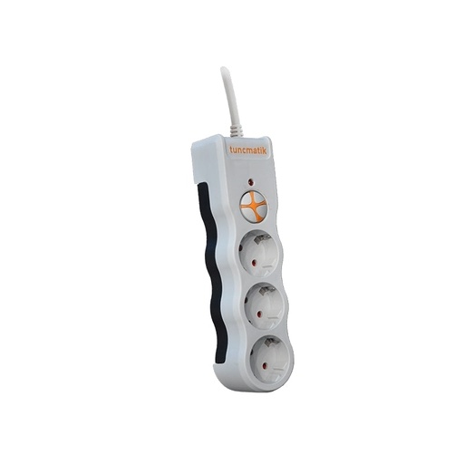 [24373] TUNÇMATİK POWERSURGE TSK19009 1050 JOULES 3'LÜ أبيض /1.5M AKIM محمي مقبس