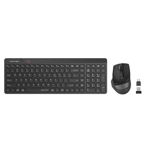 [24613] A4 TECH FG2400 AIR2 لاسلكي وسائط متعددة أسود صامت Q لوحة مفاتيح وفأرة