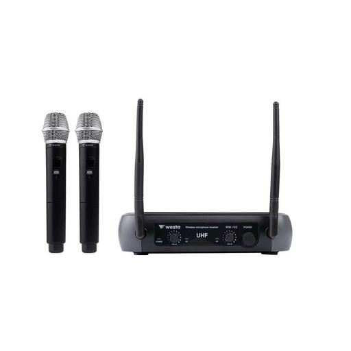 [24932] WESTA WM-102H 1 RECEIVER 2 HANDHELD Microphone SETİ