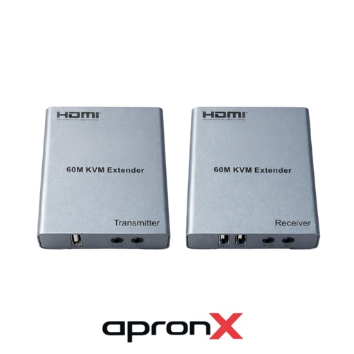 [25391] APRONX APX-USB60M CAT5E/CAT6 60M HDMI-USB-IR EXTENDER