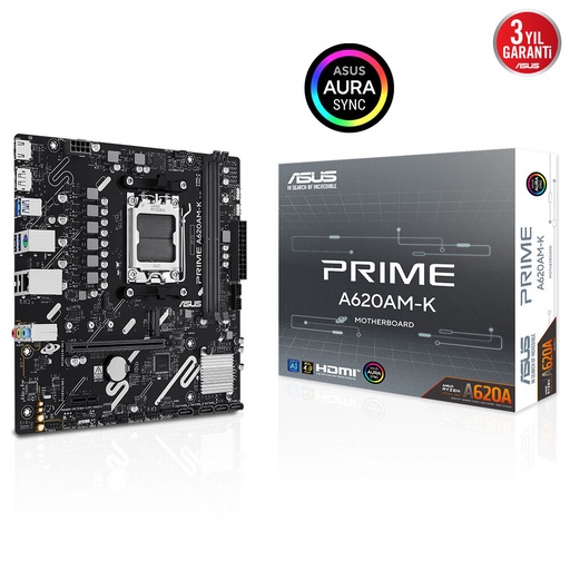 [25479] ASUS PRIME A620AM-K 2xDDR5 VGA+HDMI 1xM2 AM5 لوحة أم
