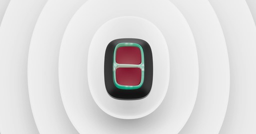 AJAX DoubleButton زر طوارئ لاسلكي مزدوج لمنع الإنذارات الخاطئة (أبيض)
