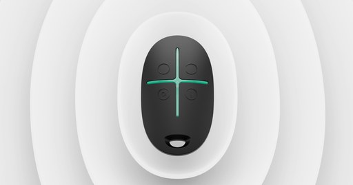 AJAX SpaceControl ريموت تحكم لاسلكي مع زر طوارئ (أبيض)