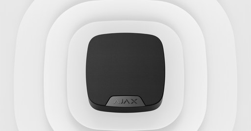 AJAX HomeSiren صافرة إنذار داخلية لاسلكية (أسود)