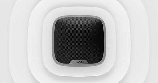 AJAX StreetSiren صافرة إنذار خارجية لاسلكية ضوئية وصوتية (أبيض)